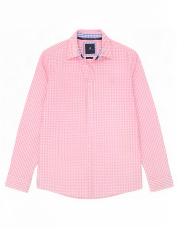 Crew Clothing Camisa de corte clásico para hombre Algodón a cuadros rosa medio