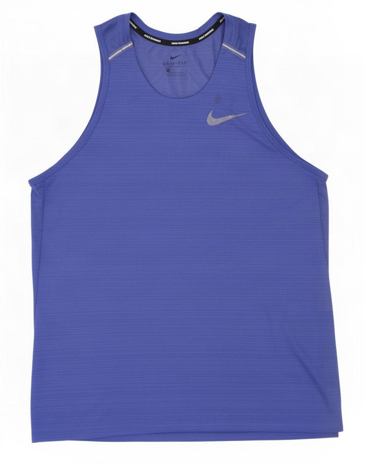 Nike - Camiseta sin mangas Dri Fit para hombre, poliéster, color azul, talla grande