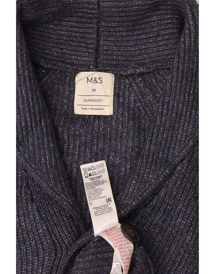 Marks & Spencer Suéter Cárdigan Para Hombre Poliamida Azul Marino Mediano