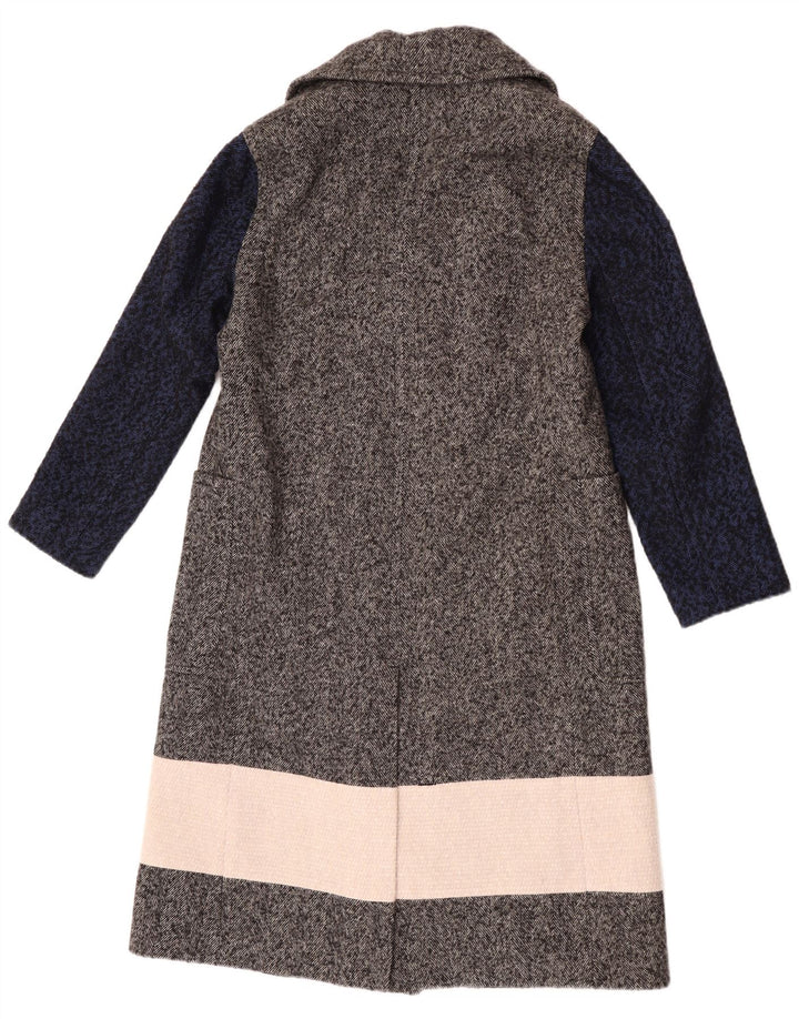 French Connection Abrigo cruzado para mujer UK 6 XS Bloque de color gris