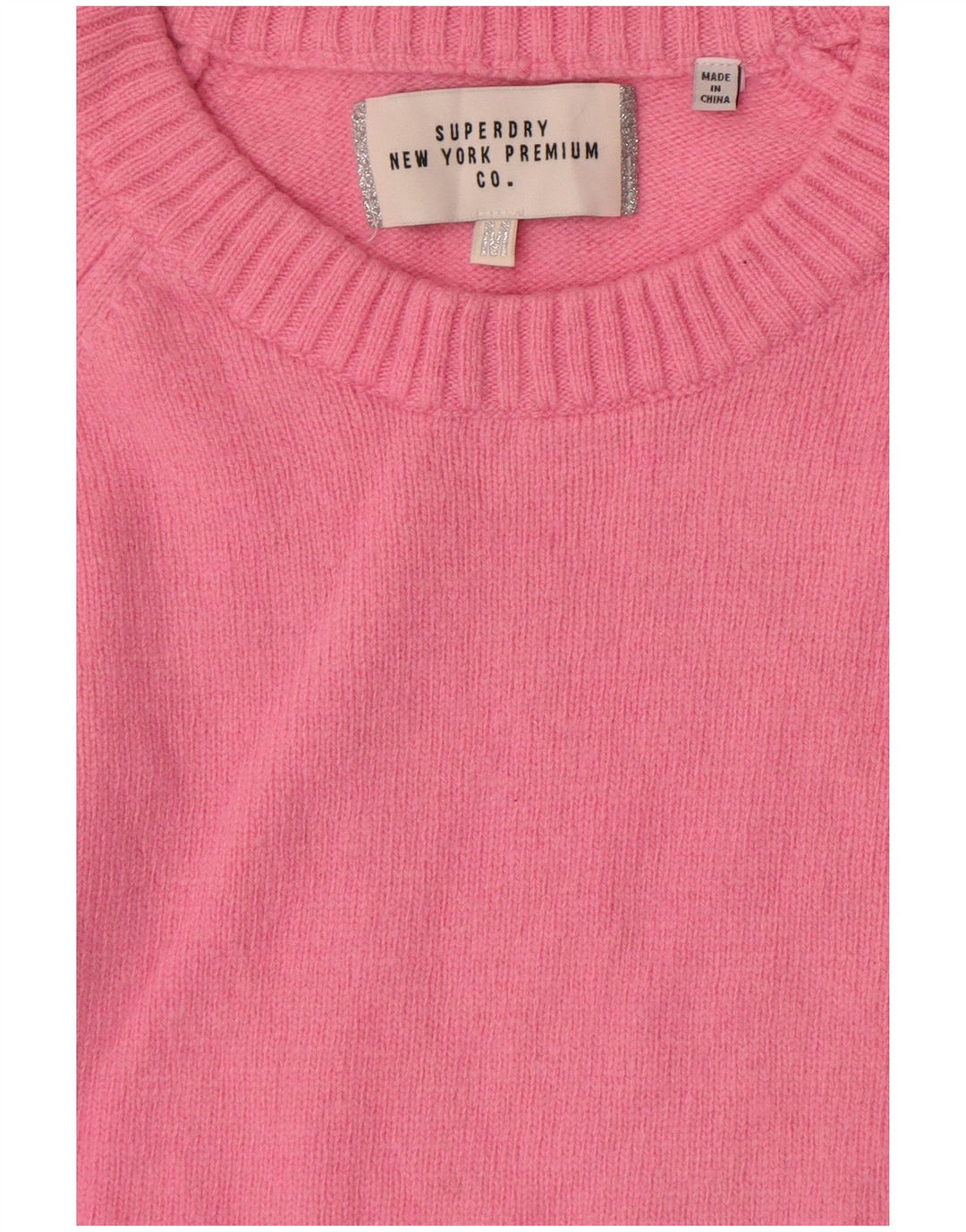 Superdry Jersey de cuello redondo para mujer, talla 40, color rosa medio