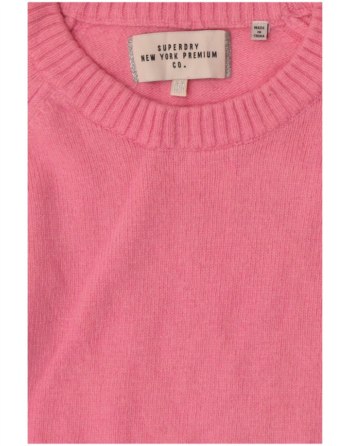 Superdry Jersey de cuello redondo para mujer, talla 40, color rosa medio