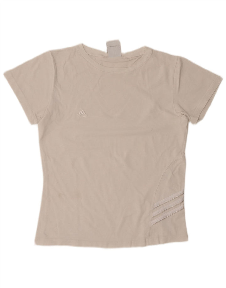 ADIDAS Camiseta para mujer Top UK 40 Grande Algodón blanco roto