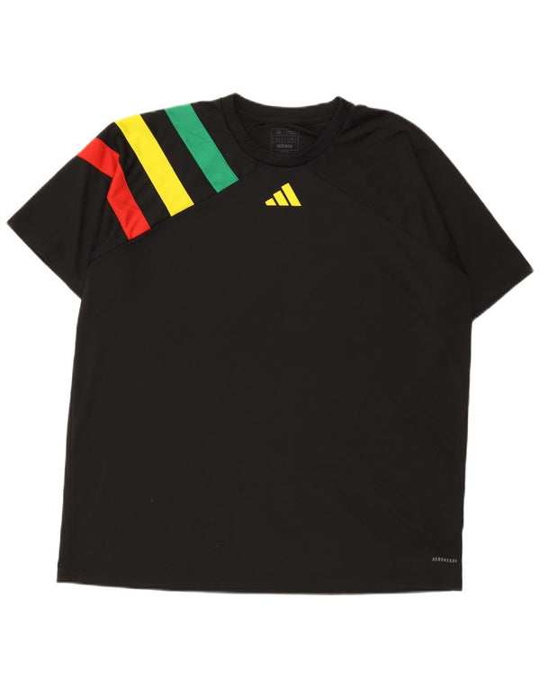 Adidas Mens Aeroready Regular Fit T-Shirt Top XL Black Colourblock