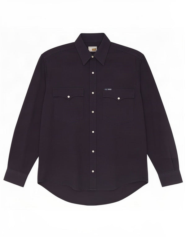 Fordocks Camisa para hombre grande azul marino algodón