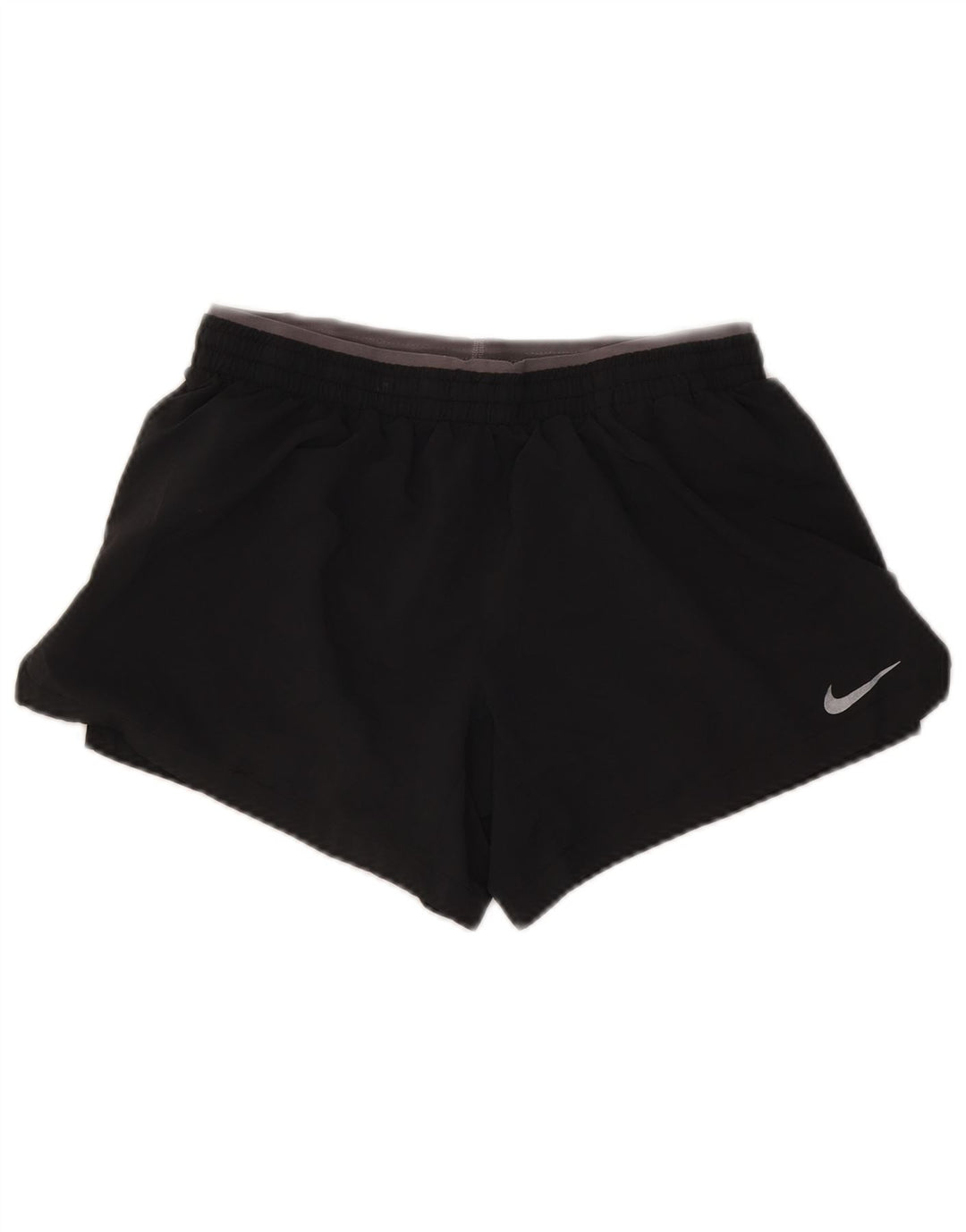 Nike - Pantalones cortos deportivos Dri Fit para mujer, talla 10, poliéster gris pequeño