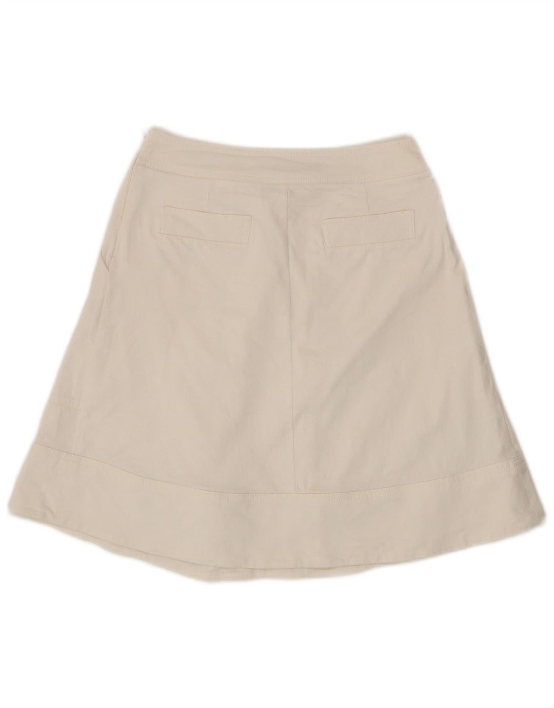Zara Falda Acampanada Mediana W28 Algodón Blanco