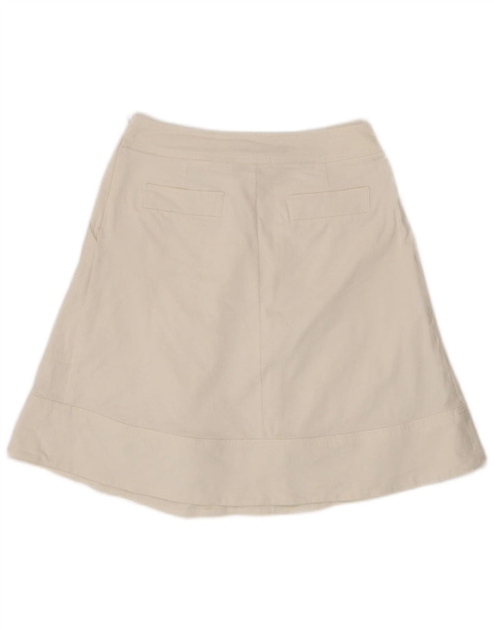 Zara Falda Acampanada Mediana W28 Algodón Blanco
