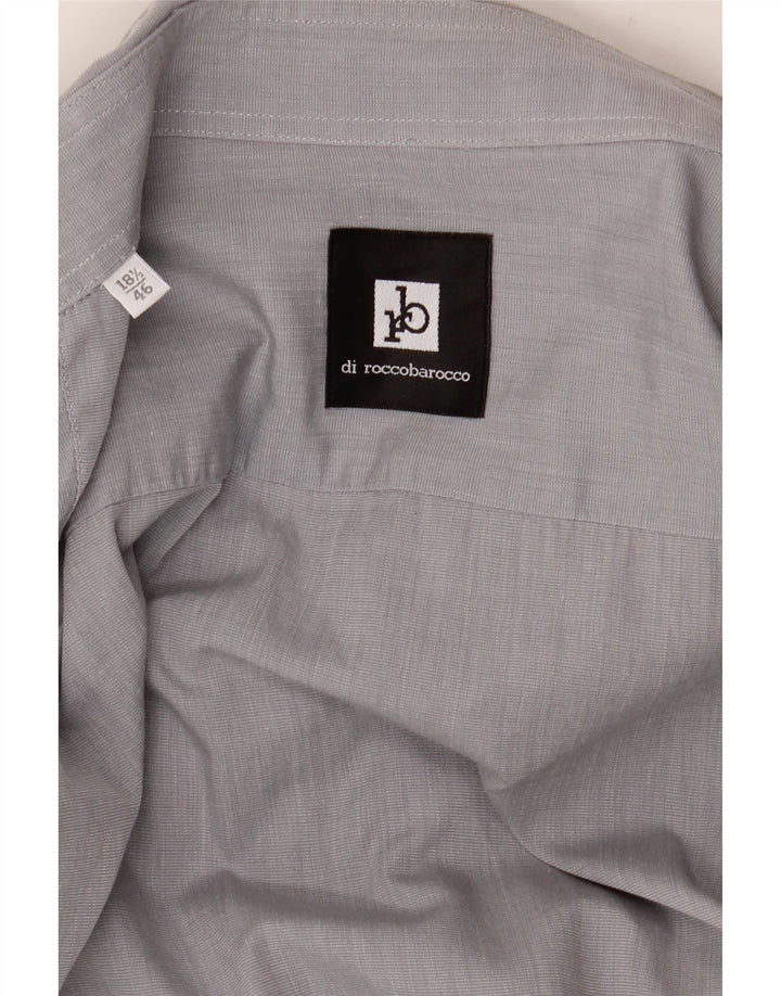 Roccobarocco Camisa para hombre Talla 46 18 1/2 2XL Gris