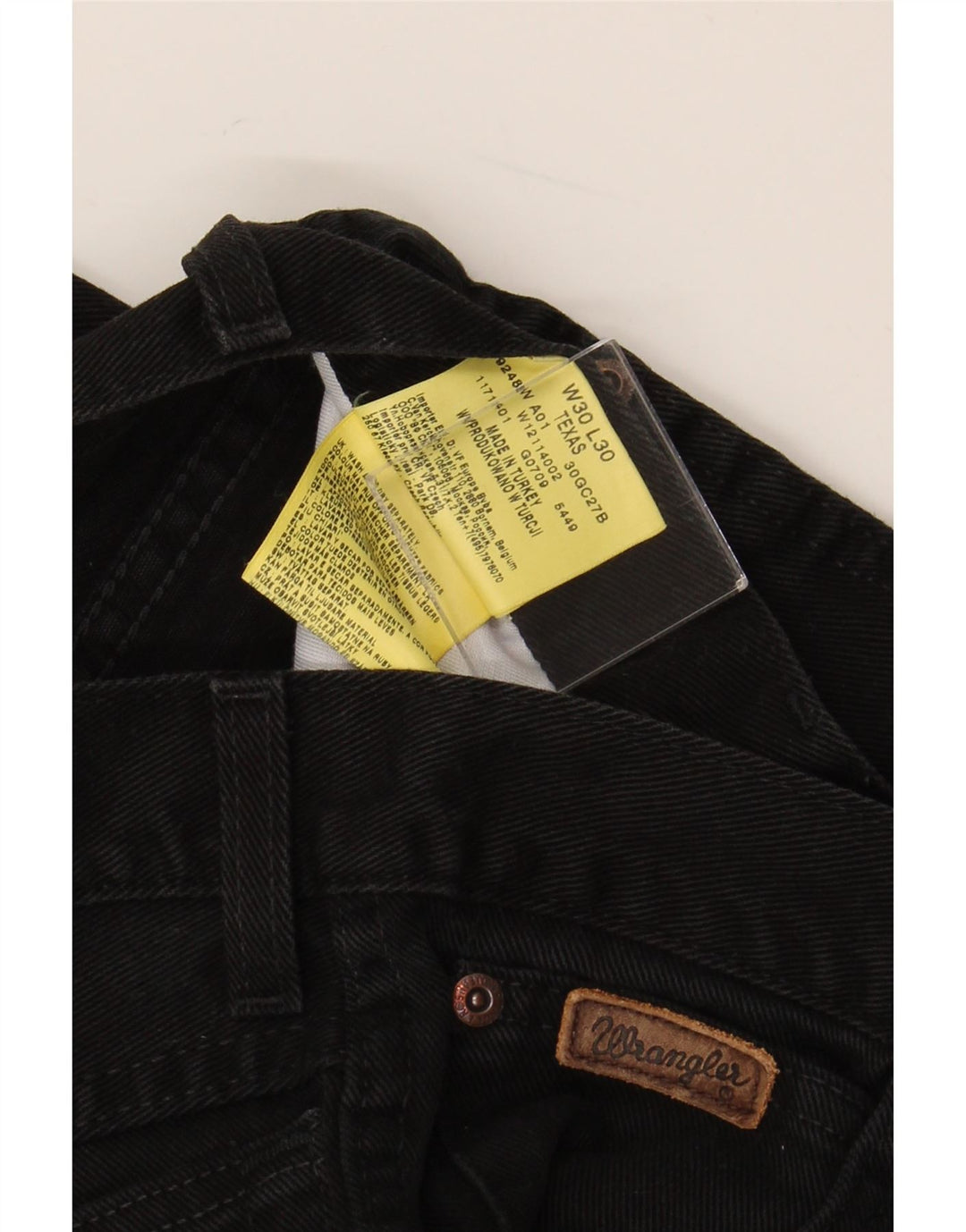 WRANGLER Vaqueros rectos Texas para hombre W30 L26 Algodón negro