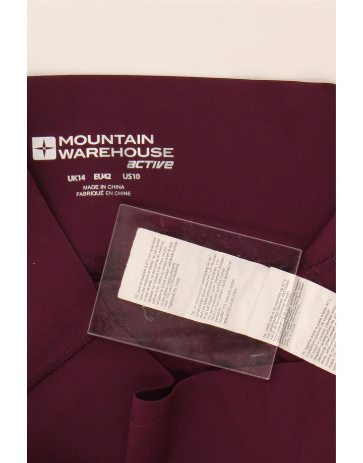 MOUNTAIN WAREHOUSE Womens Leggings UK 14 Large Maroon Colourblock Nylon Vintage Mountain Warehouse and Second-Hand Mountain Warehouse from Messina Hembry 