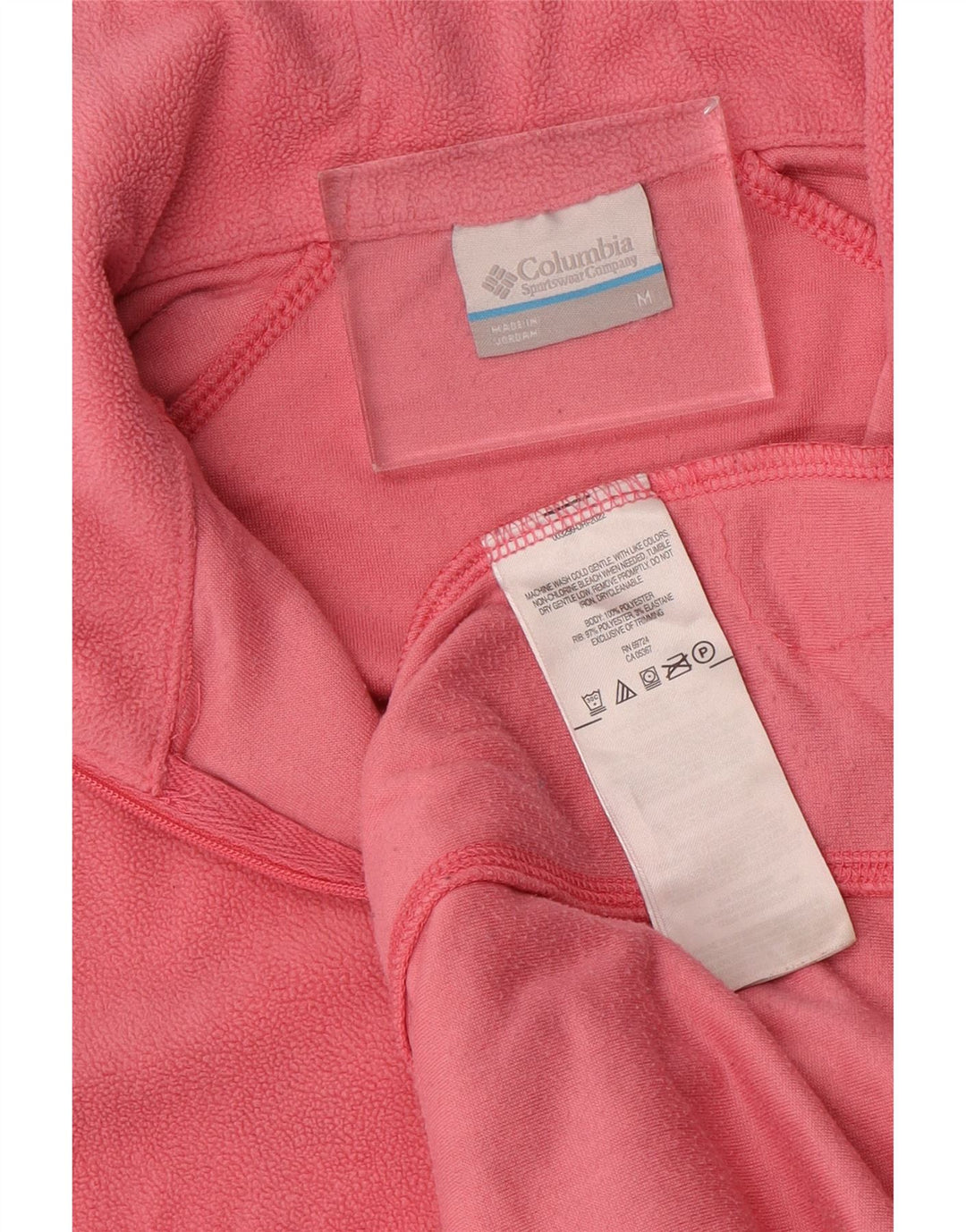 COLUMBIA Jersey polar con cuello y cremallera para mujer UK 40 Poliéster rosa medio