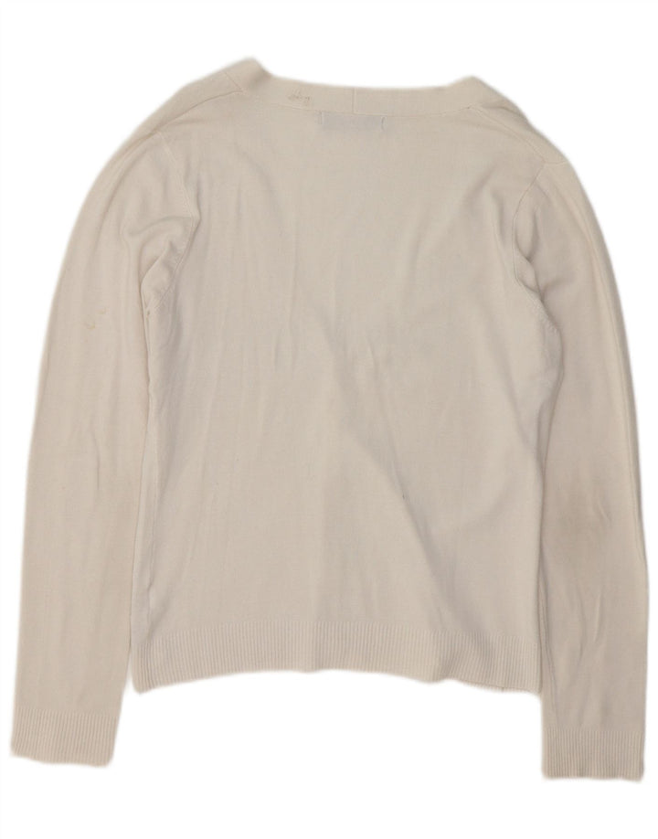 Zara - Cárdigan para mujer, talla 40, talla grande, rayón blanco