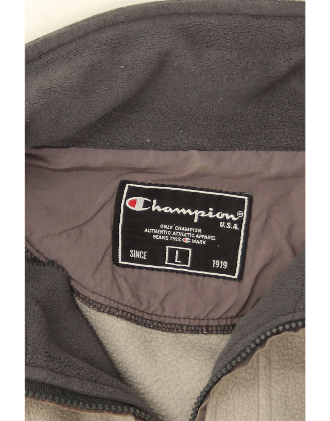 Champion Jersey De Polar Con Cremallera En El Cuello Para Hombre Gris Grande Colorblock