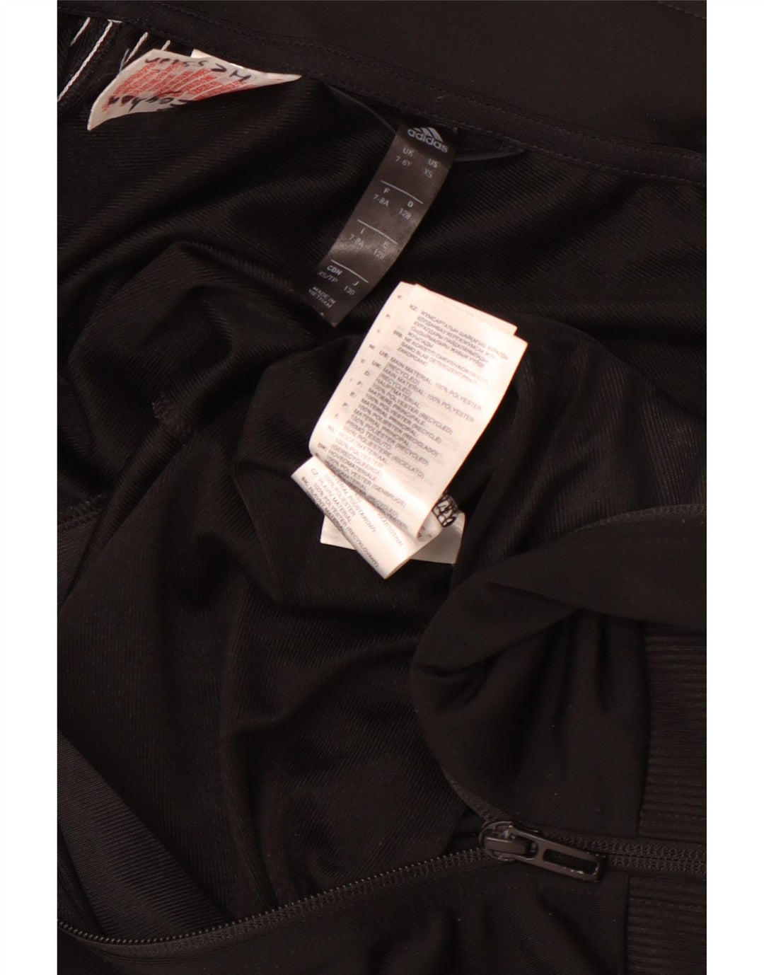 ADIDAS Boys Aeroready Chándal Top Chaqueta 7-8 Años Negro Poliéster