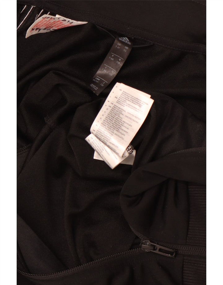 ADIDAS Boys Aeroready Chándal Top Chaqueta 7-8 Años Negro Poliéster