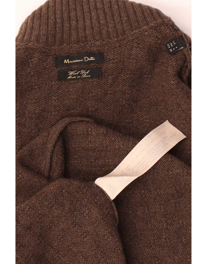 Massimo Dutti Jersey de cuello vuelto para mujer UK 42 Lana marrón medio
