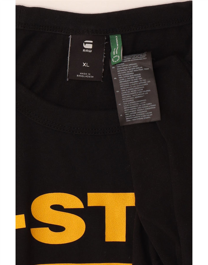 G-STAR Camiseta gráfica para hombre Top XL Algodón negro
