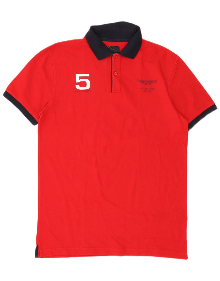 Hackett Polo De Rugby Gráfico Para Hombre De Algodón Rojo Medio