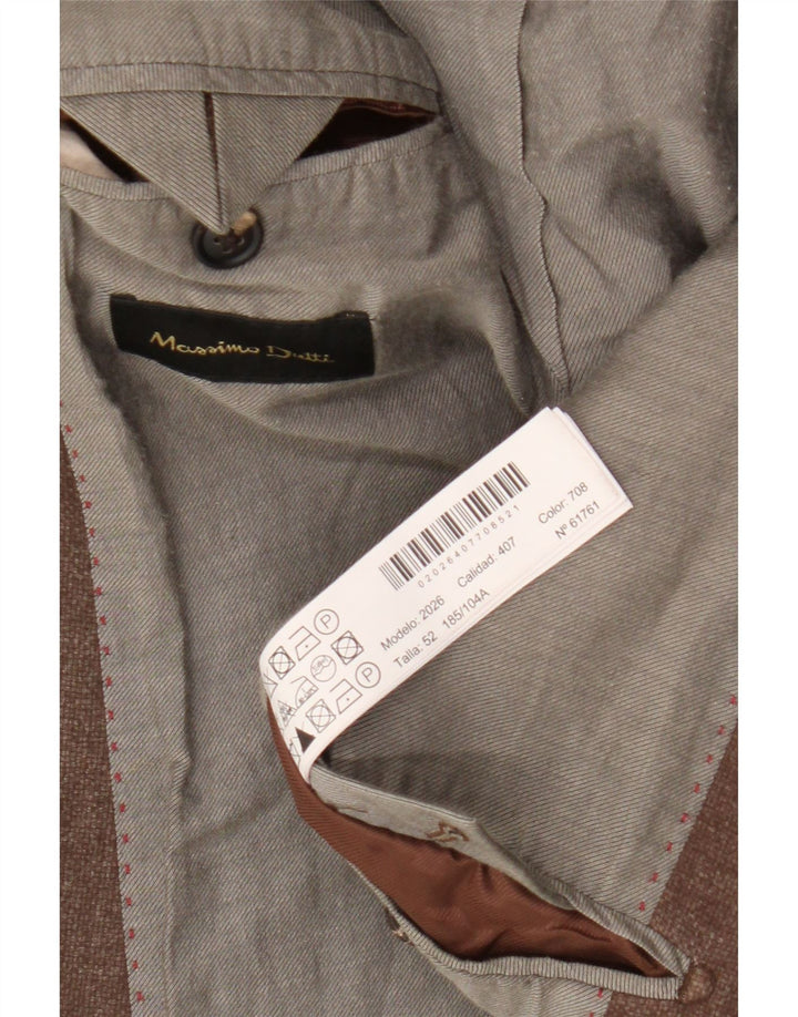 Massimo Dutti Chaqueta Blazer de 2 Botones para Hombre EU 52 Large Lana Marrón