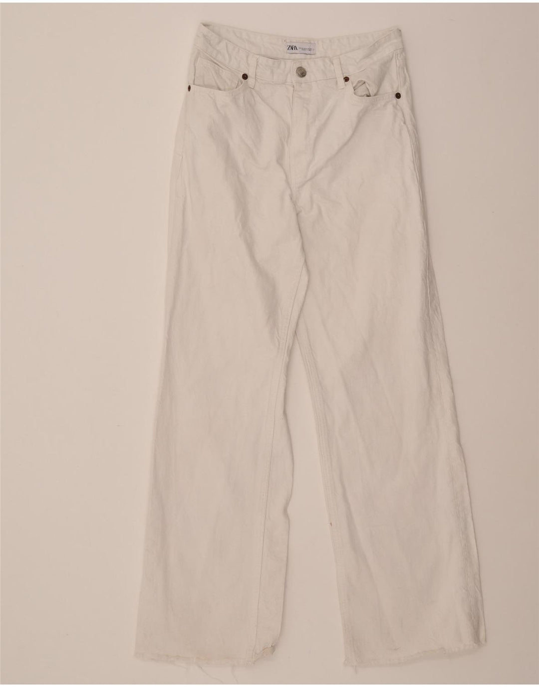 ZARA Womens Straight Jeans EU 40 Medium W28 L31 White Vintage Zara and Second-Hand Zara from Messina Hembry 