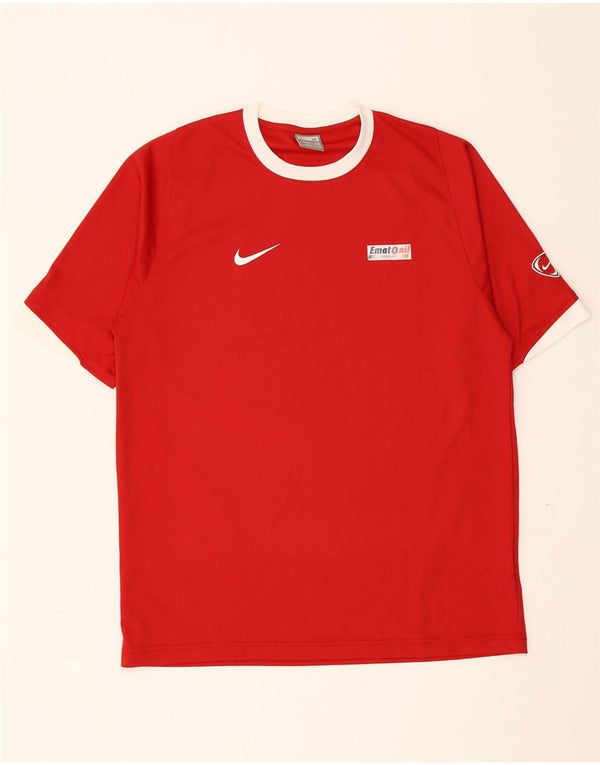 NIKE Camiseta para Hombre UK 39/41 Medium Rojo Colorblock Poliéster