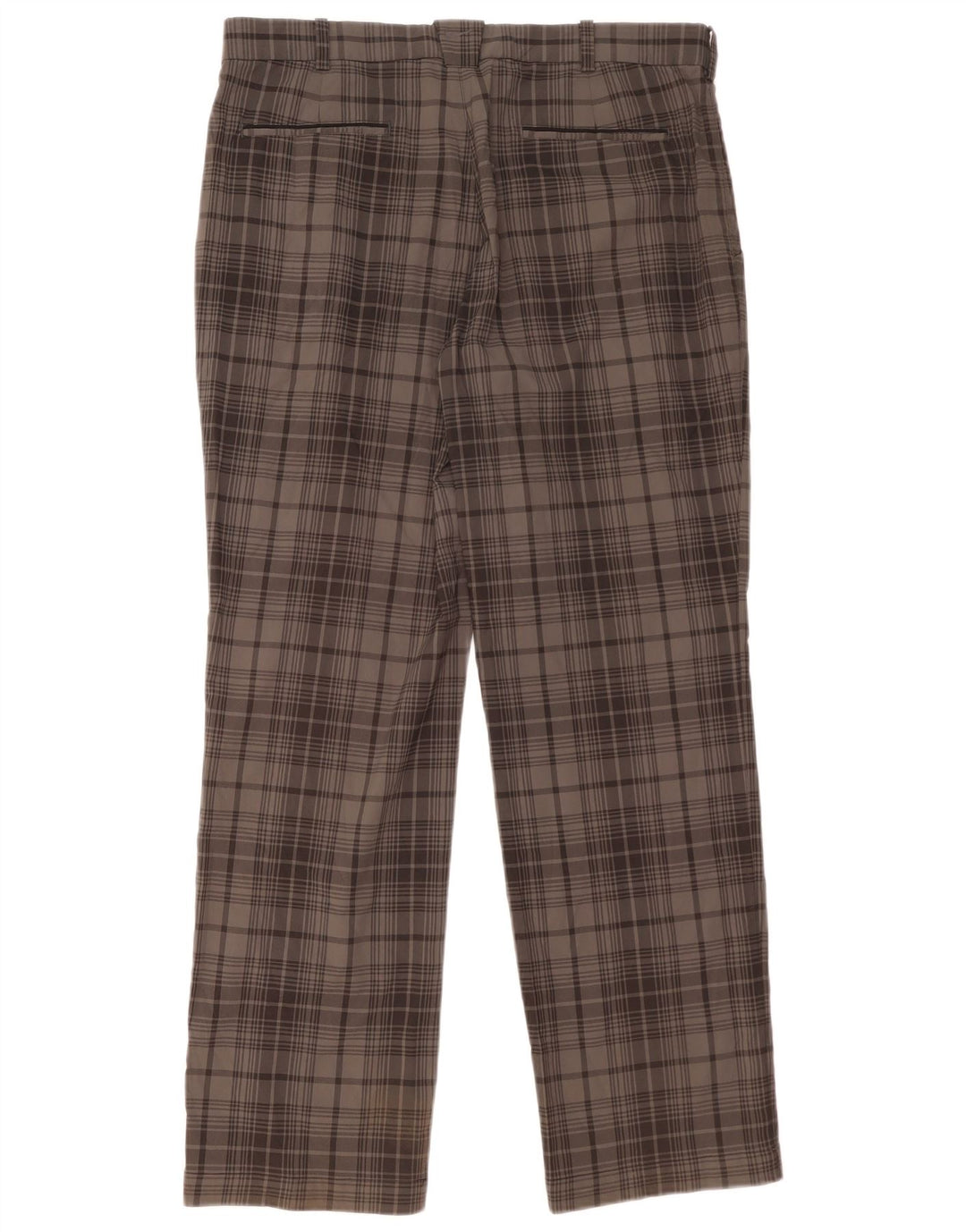 NIKE Pantalón chino recto Dri Fit para hombre W36 L32 Poliéster a cuadros gris