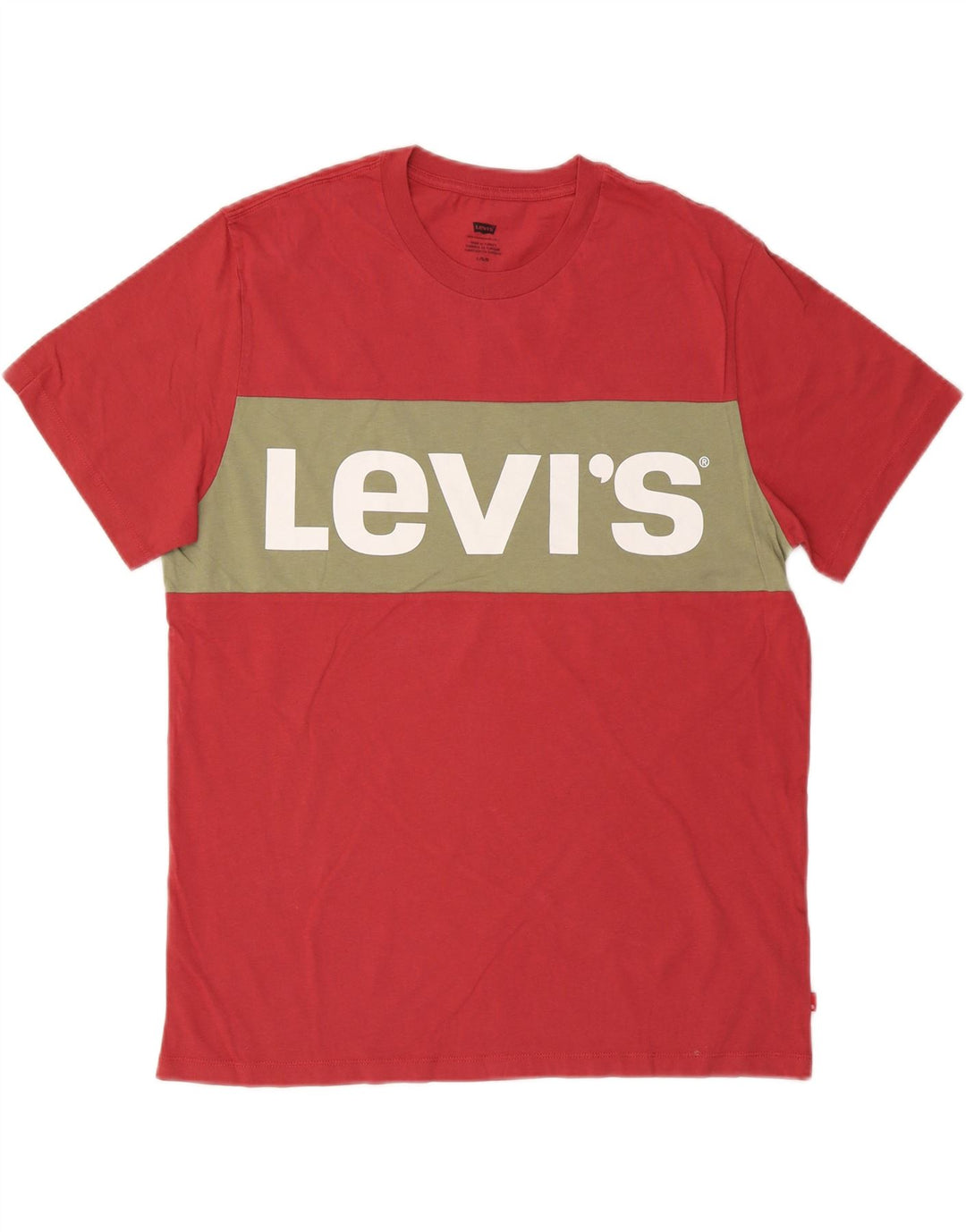 LEVI'S Camiseta gráfica para hombre Top grande rojo color block
