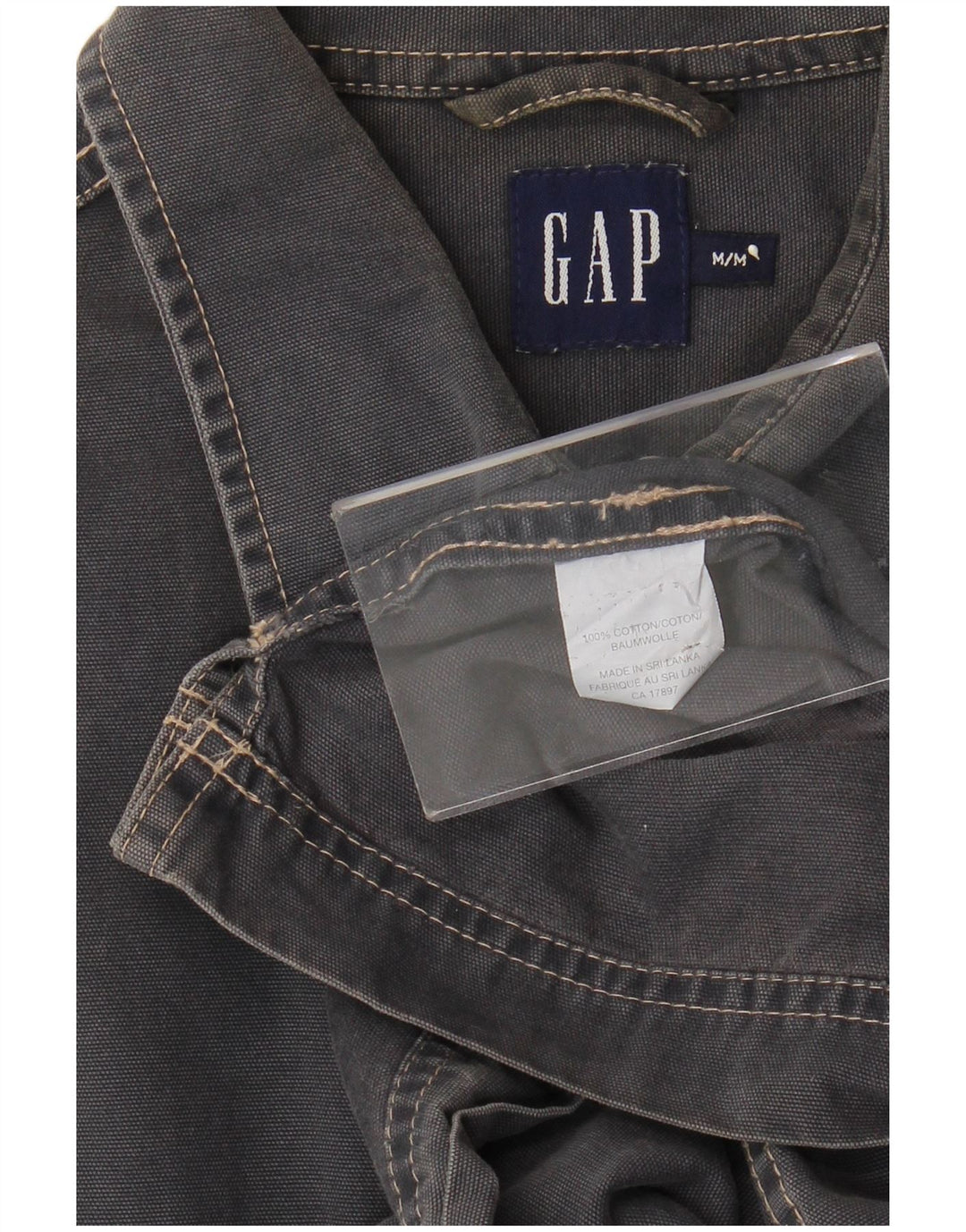 Camisa Gap Hombre Manga Corta Algodón Gris Medio
