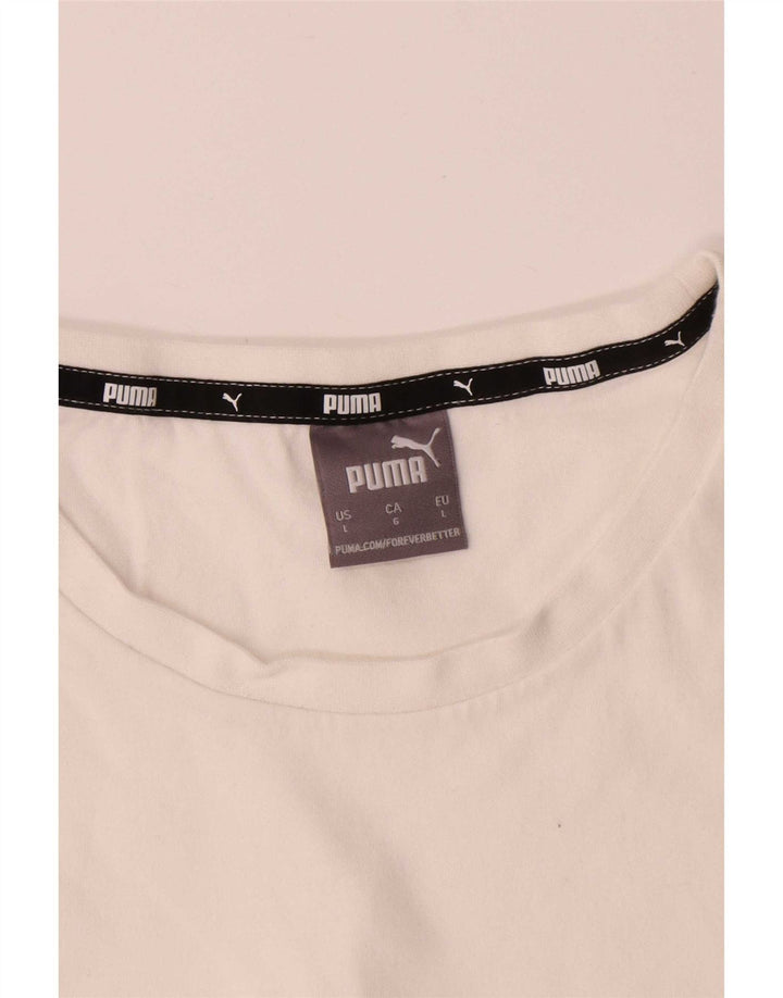 Puma - Camiseta para hombre, talla grande, algodón blanco