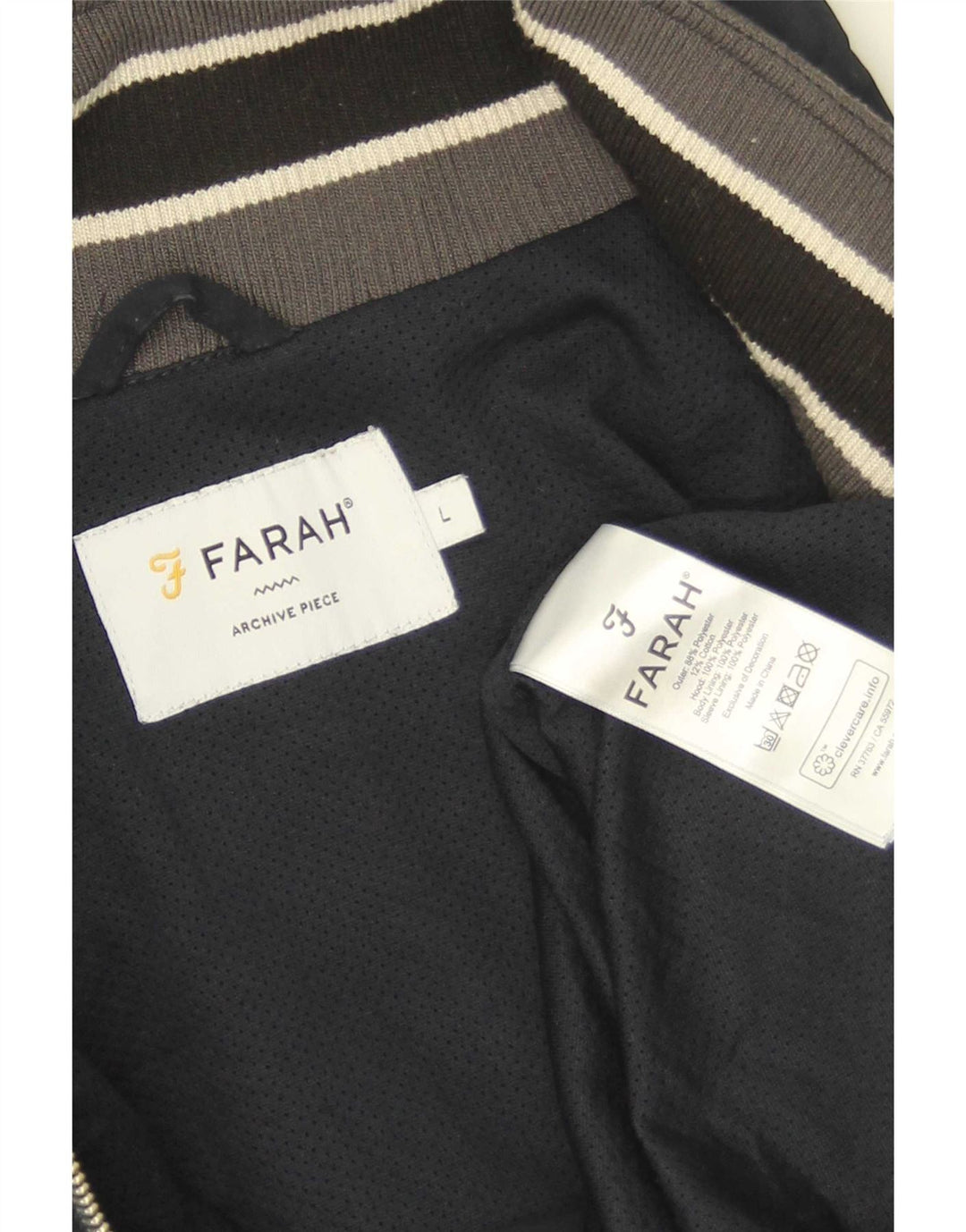 Farah Chaqueta Anorak con capucha para hombre UK 40 Large Poliéster azul marino