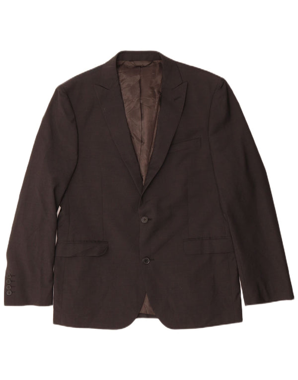 Dkny Chaqueta tipo blazer entallada con 2 botones para hombre UK 40 Large Lana marrón