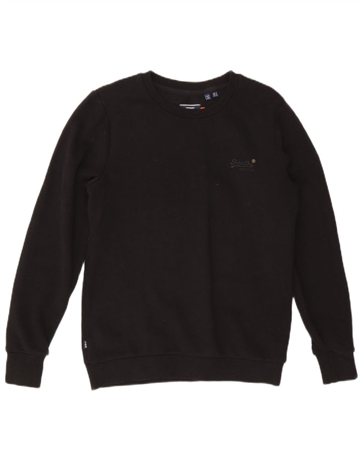 Superdry Sudadera Jumper para Mujer Reino Unido 44 Grande Algodón Negro