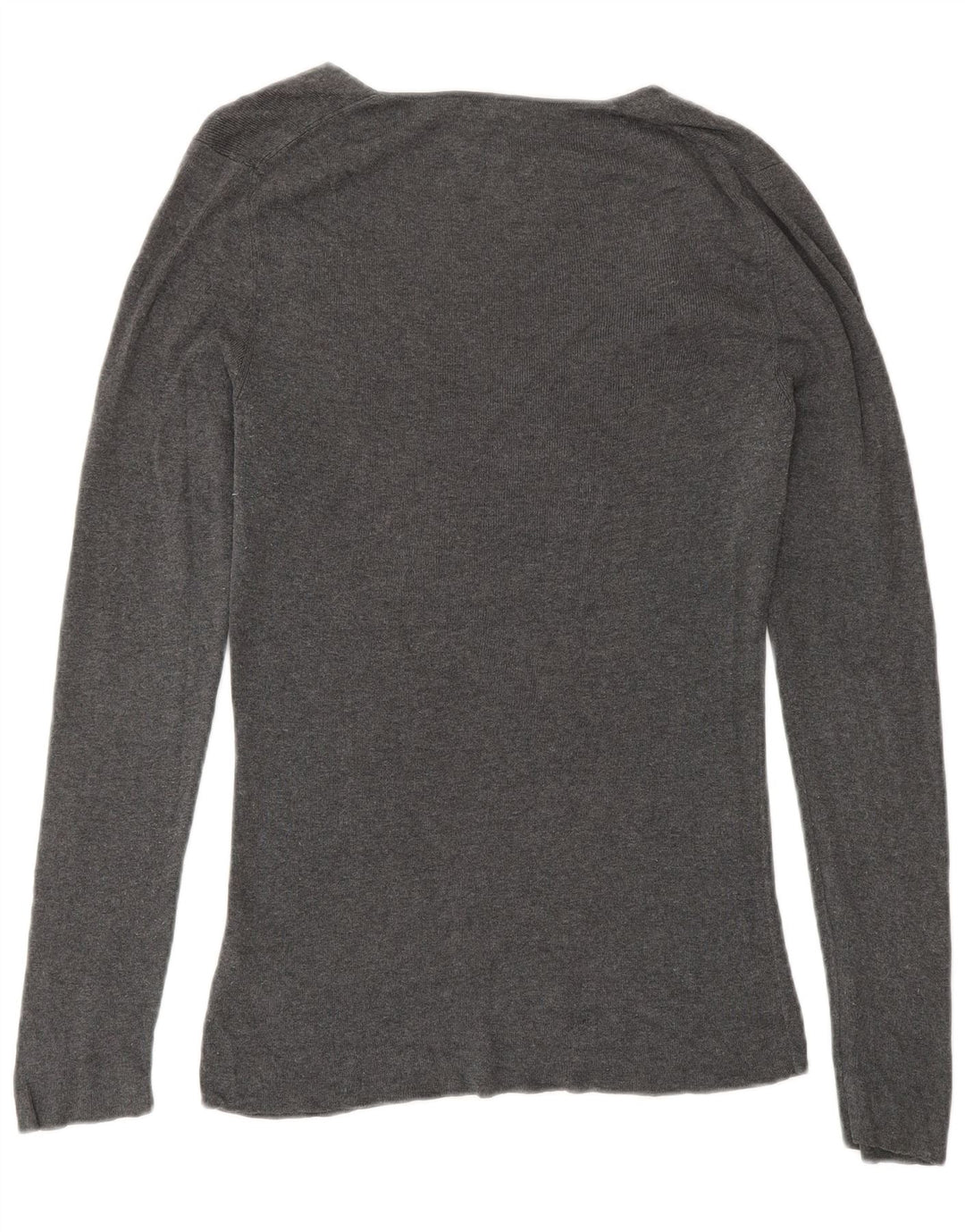 JIGSAW Jersey con cuello en V para mujer UK 12 Algodón gris medio