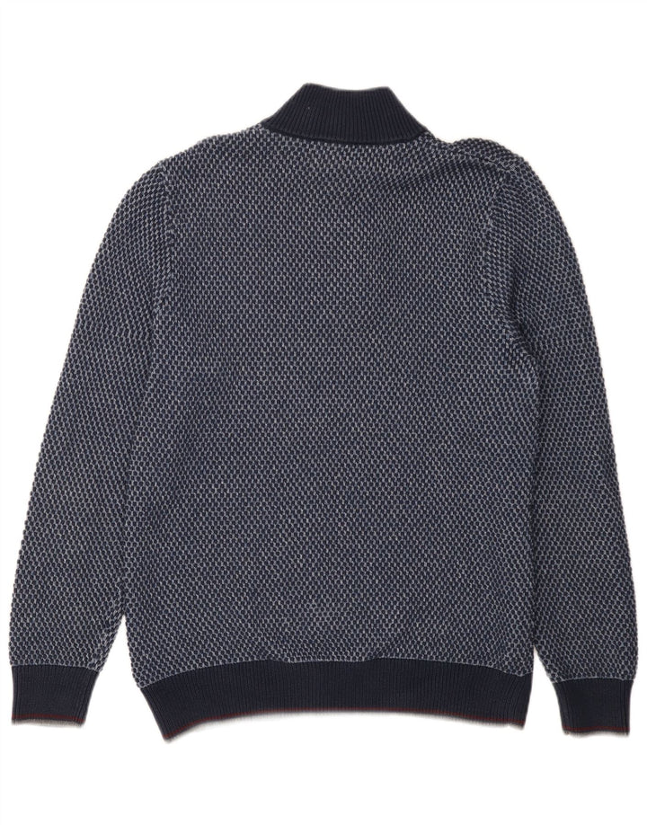 Blue Harbor Suéter tipo jersey con cuello y botones para hombre Algodón con lunares azules grandes