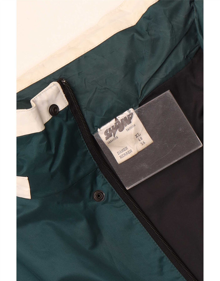 Shamp Chaqueta impermeable con capucha para hombre EU 56 XL Verde Colorblock Poliamida