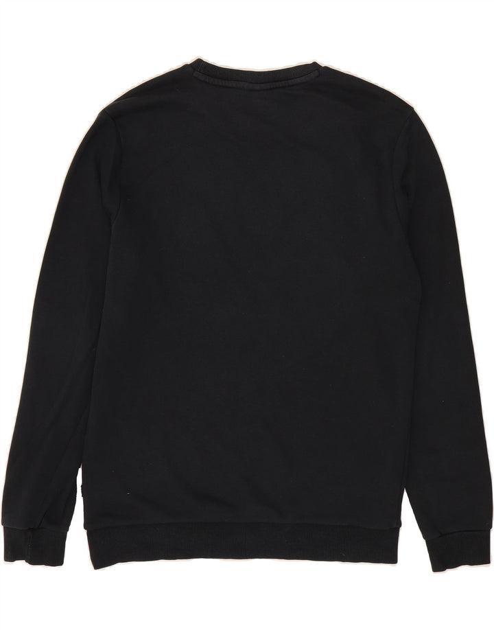 PUMA Mens Graphic Sweatshirt Jumper Medium Black Polyester Vintage Puma and Second-Hand Puma from Messina Hembry 
