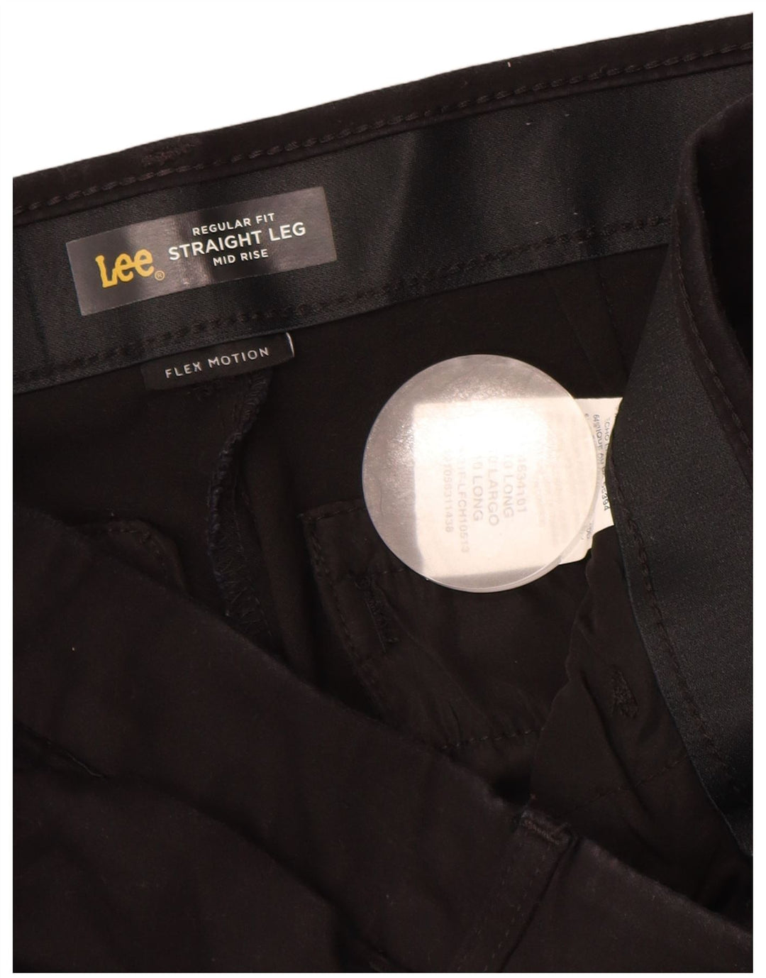 LEE Pantalones casuales rectos de ajuste regular para mujer US 10 Large W33 L32 Negro