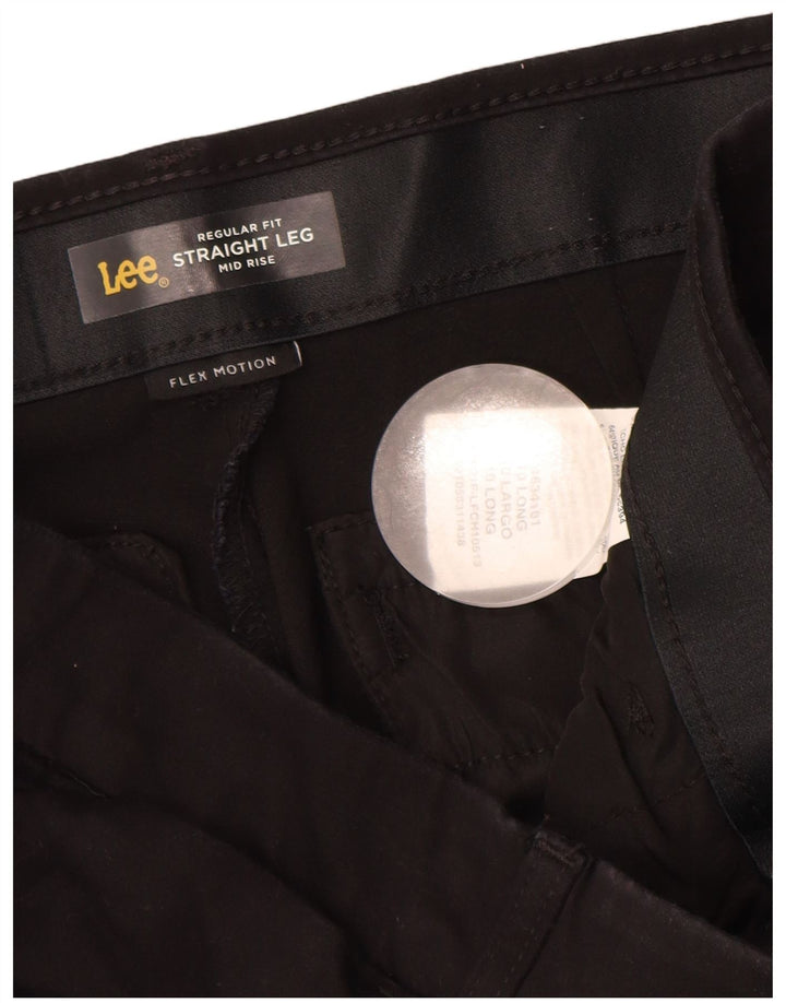 LEE Pantalones casuales rectos de ajuste regular para mujer US 10 Large W33 L32 Negro