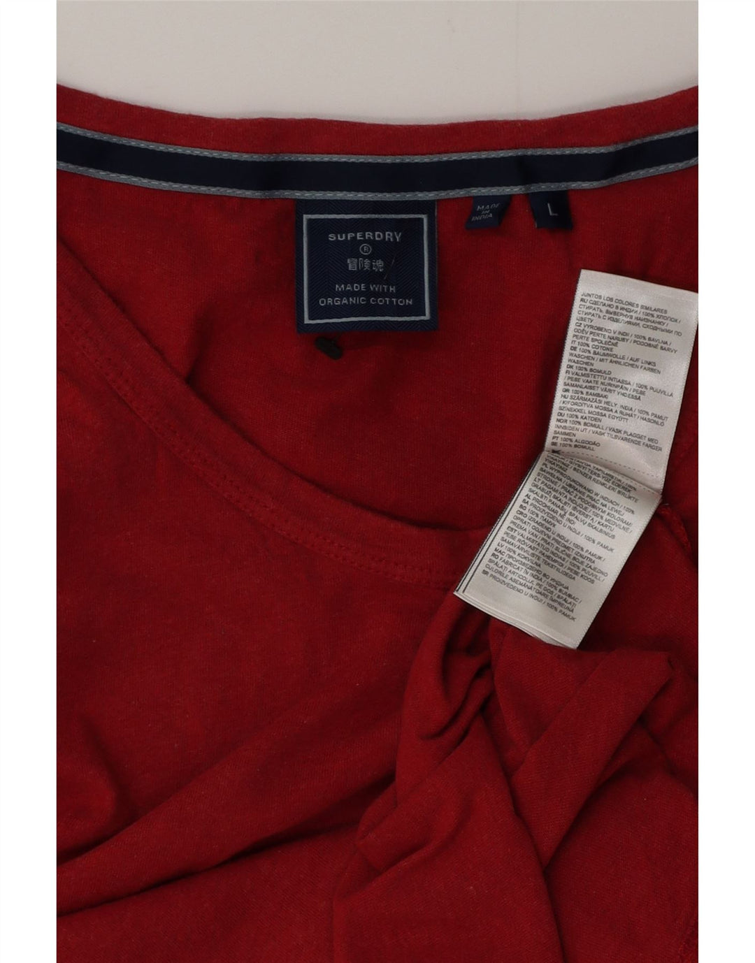 SUPERDRY Hombre Chaleco Top Grande Rojo Algodón