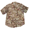 Camisa vintage de manga corta para hombre Viscosa floral multicolor mediana