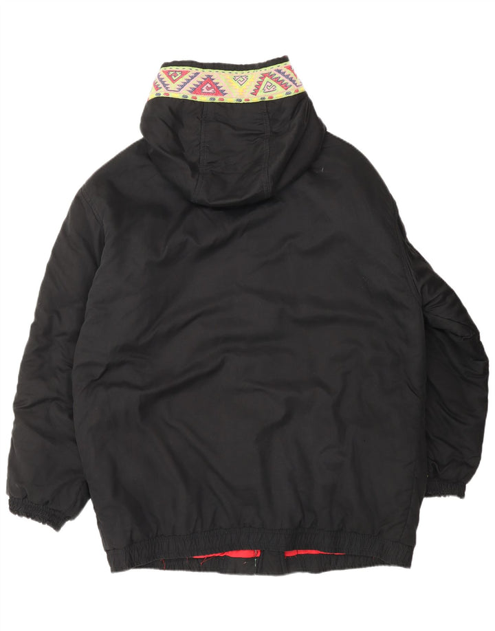 Valentino Chaqueta cortavientos con capucha para hombre US 42 XL Poliéster geométrico negro