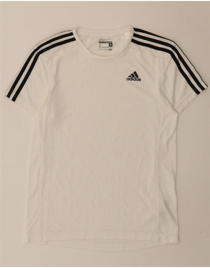 Adidas Mujer Climalite Camiseta Top UK 10 Pequeño Poliéster Blanco