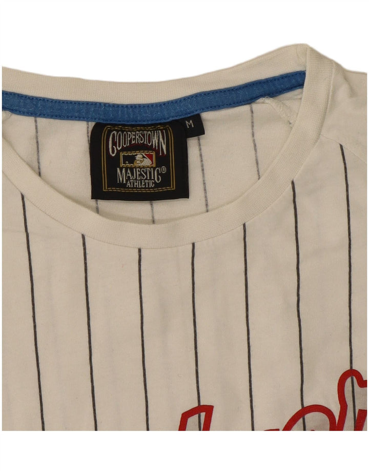 Majestic Mens Dodgers Graphic Camiseta Top Rayas Blancas Medianas