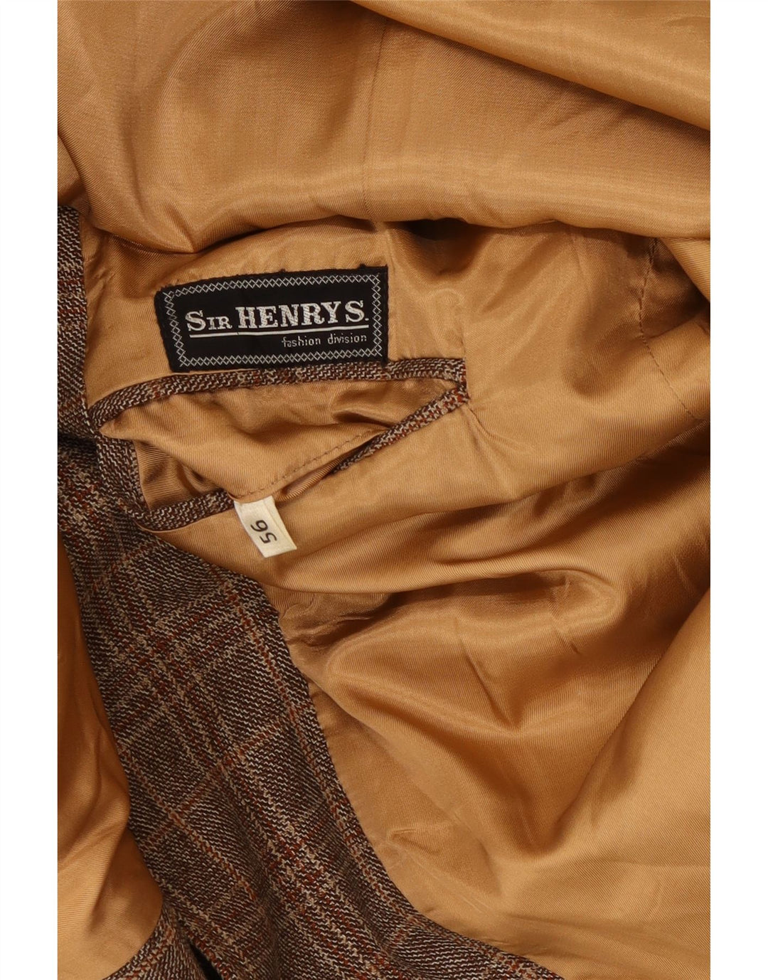 Sir Henry's Chaqueta tipo blazer de 2 botones para hombre UK 40 Large Brown Check