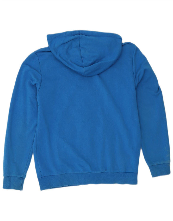 Puma Sudadera con capucha y cremallera para hombre, talla pequeña, algodón azul