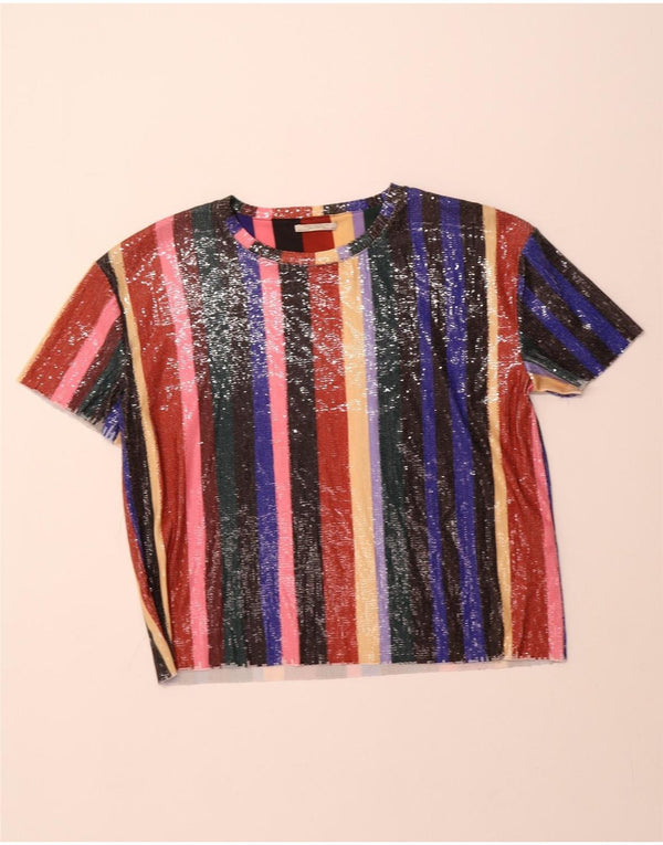 ZARA Mujer Trafaluc Blusa Top UK 46 Grande Rayas Multicolor