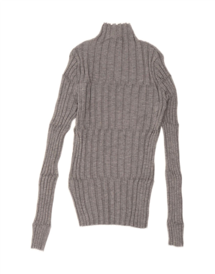 Zara - Jersey con cuello alto para mujer, talla 40, poliéster gris medio