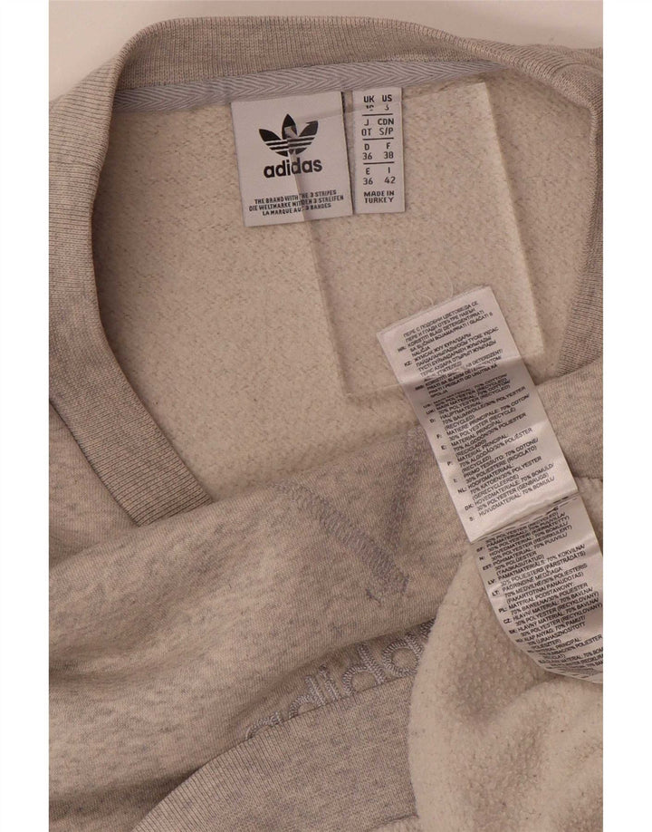 Adidas - Sudadera extragrande para mujer, talla 10, algodón gris pequeño