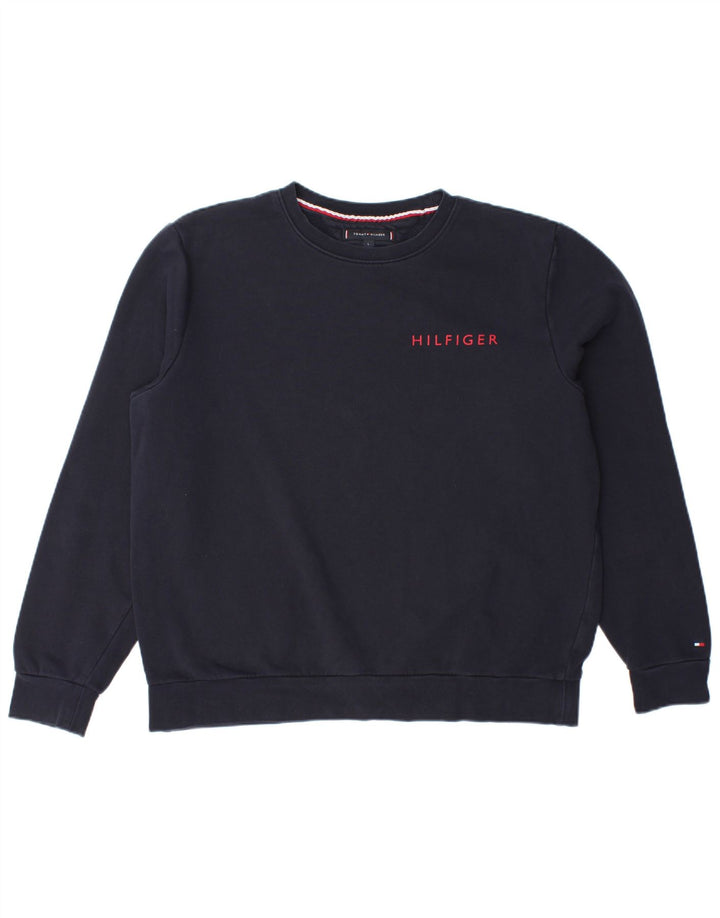 Tommy Hilfiger Hombre Sudadera Jumper Grande Azul Marino